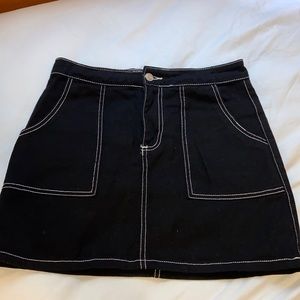 Urban outfitters Black denim skirt with contrast stitching